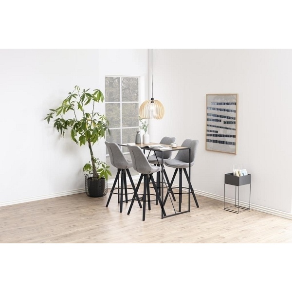 Stół barowy Seaford czarny/dąb - ACTONA